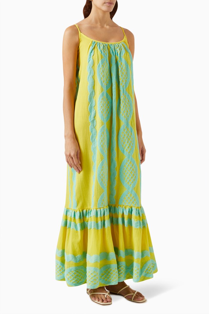 

Zakar Maxi Dress in Cotton Blend, Yellow