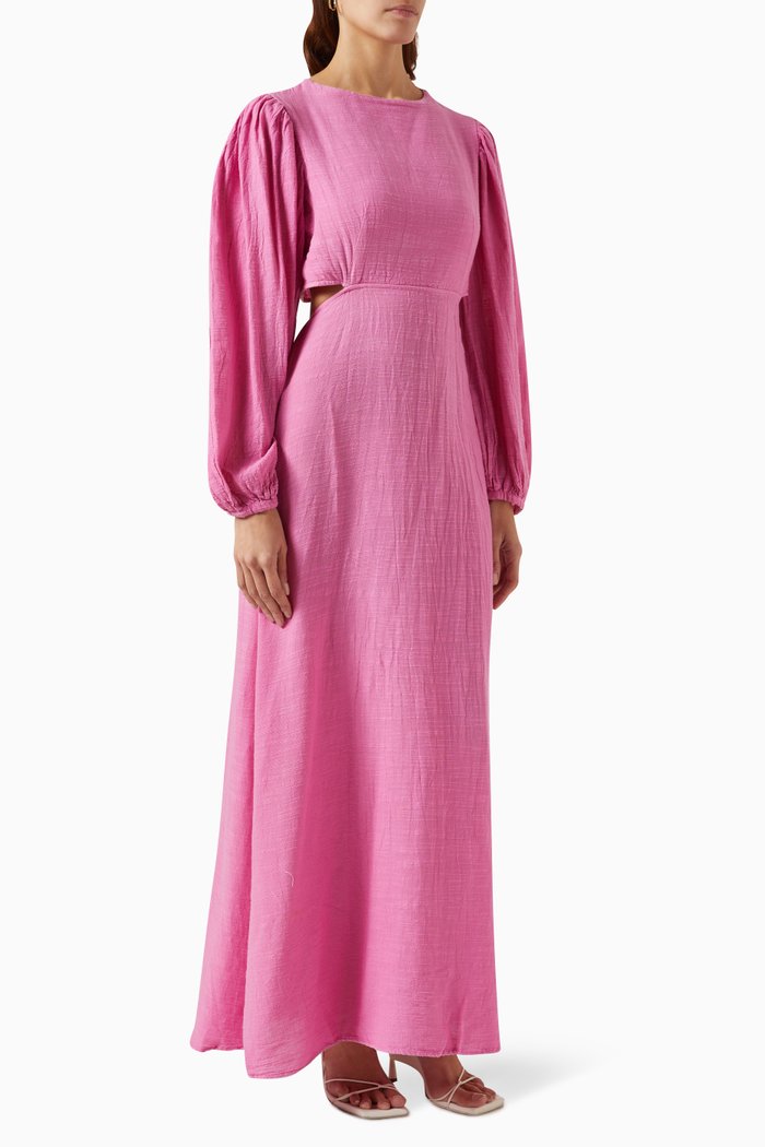 

Maxi Dress in Cotton-linen Blend, Pink