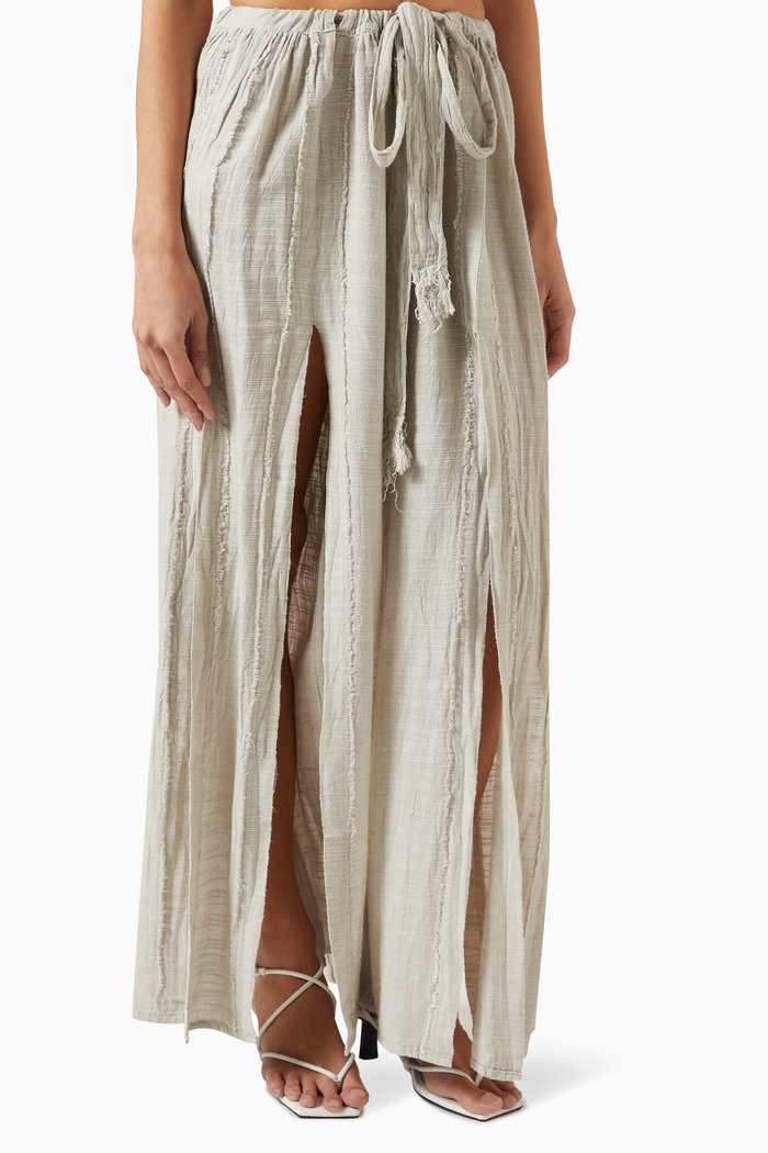 

Drawstring Pants in Cotton-linen Blend, Neutral