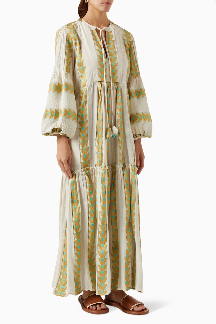 

Zakar Maxi Dress in Cotton Blend, Blue