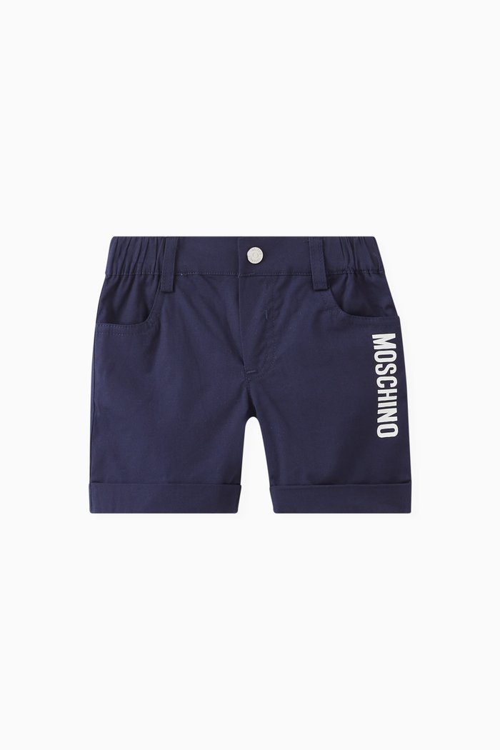 

Logo Detail Shorts in Cotton, Blue
