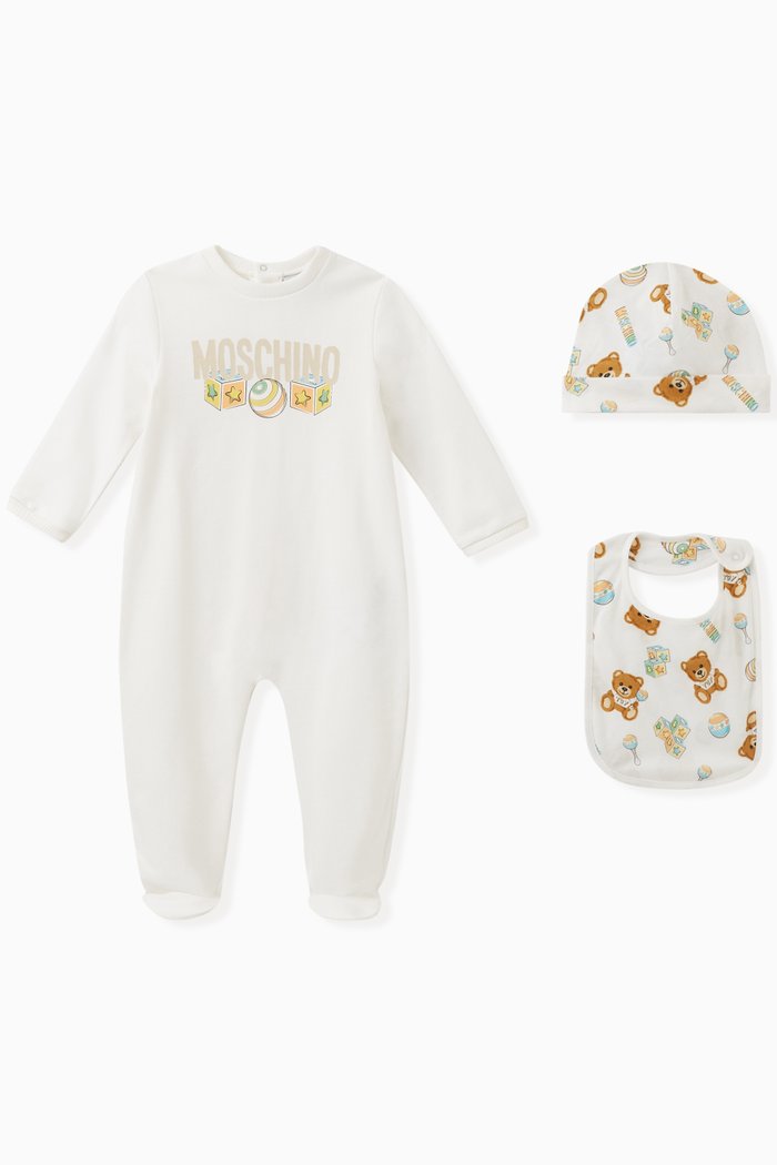 

Logo Print Babygrow Set in Cotton, White
