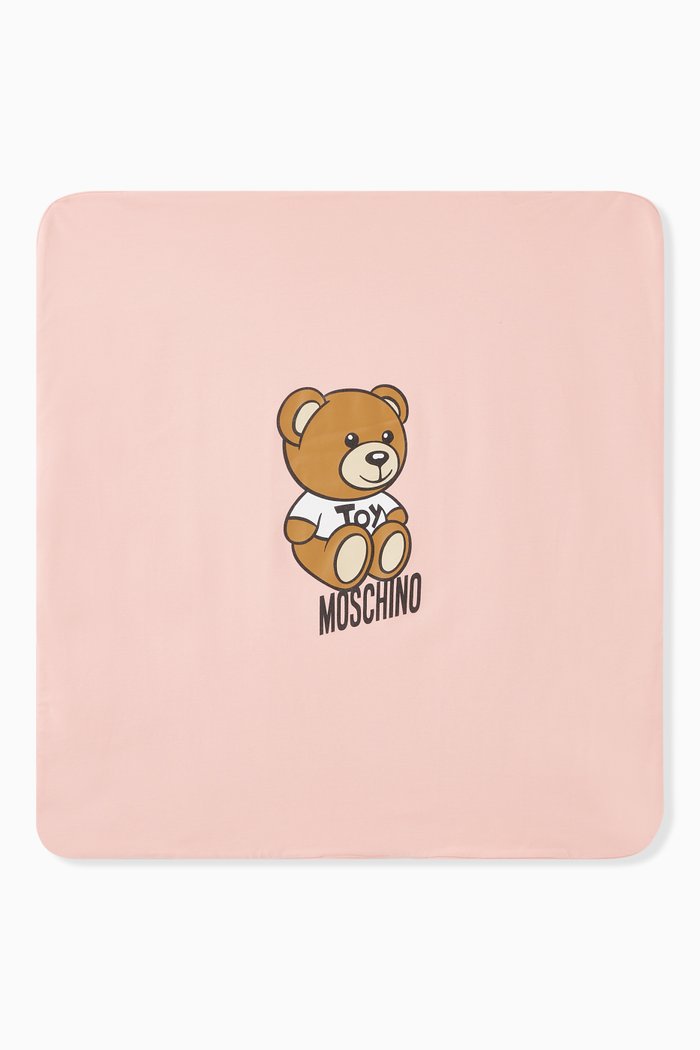 

Bear Logo Baby Blanket in Cotton, Pink