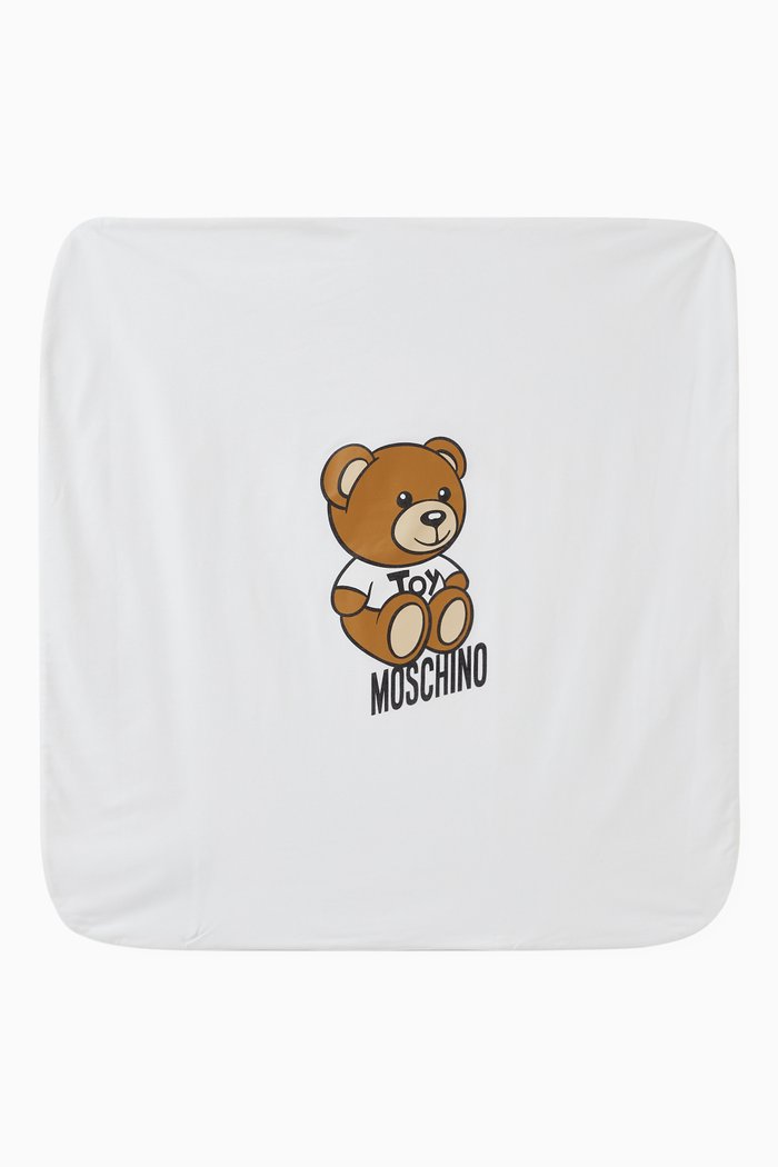 

Bear Logo Baby Blanket in Cotton, White