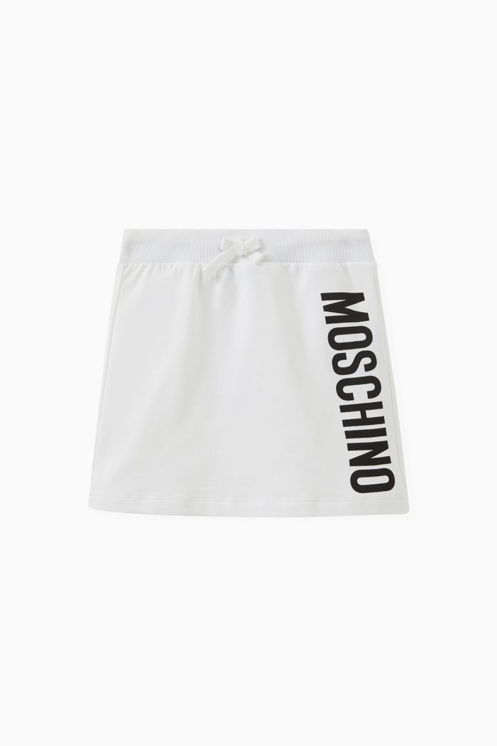 

Logo Print Skirt in Cotton, White