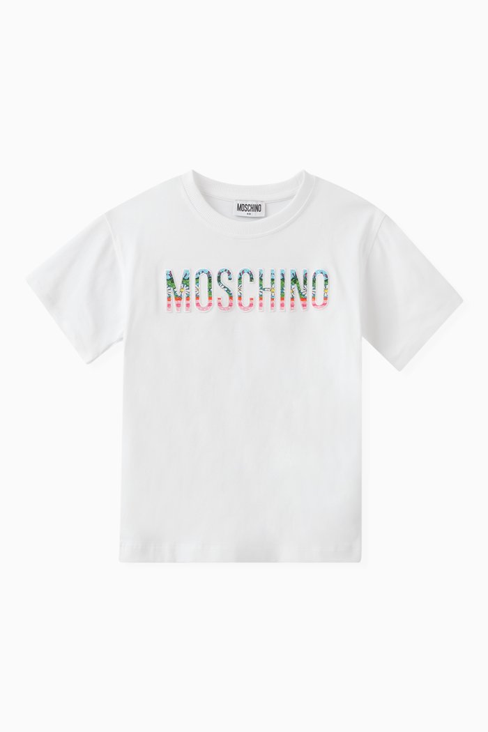 Logo-embroidered T-shirt in Cotton, White