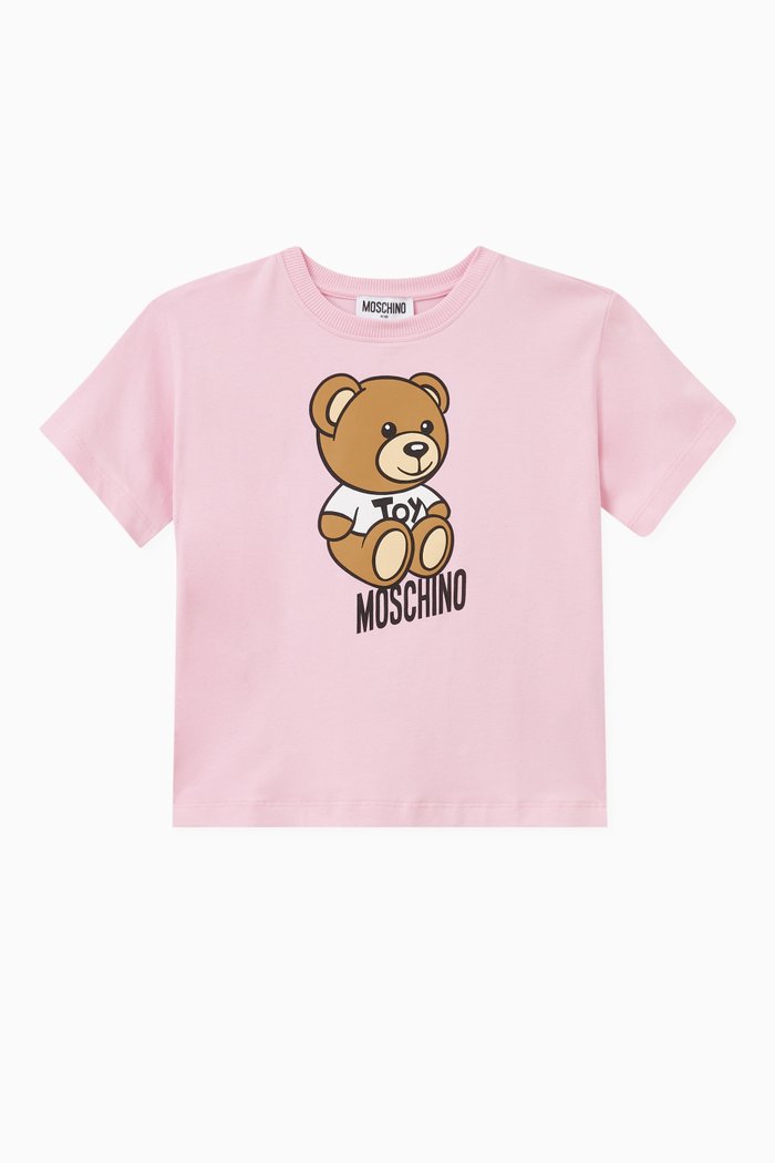 

Teddy Bear Logo T-shirt in Cotton, Pink
