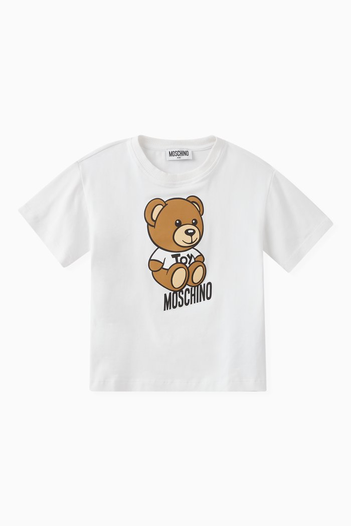 Teddy Bear Logo T-shirt in Cotton, White