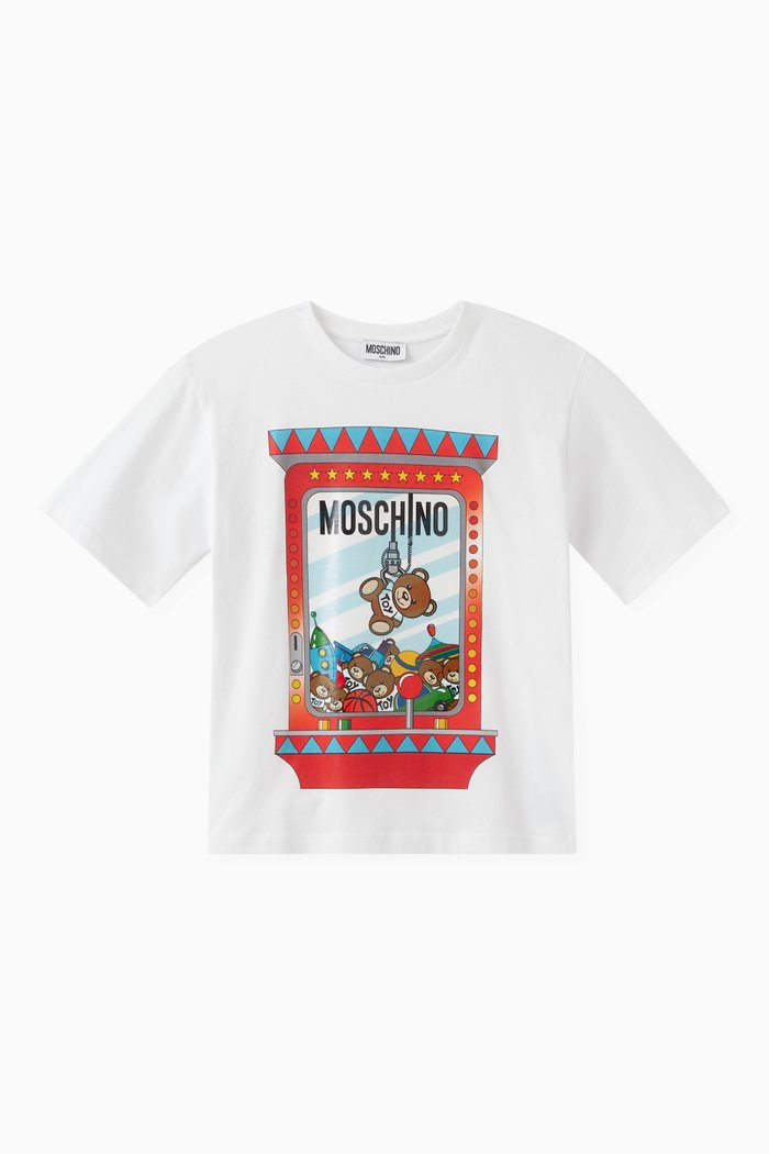 

Teddy Print T-shirt in Cotton, White