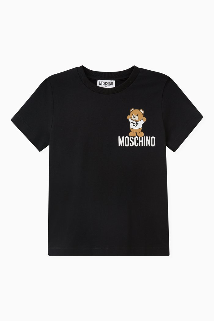 

Teddy Print T-shirt in Cotton, Black