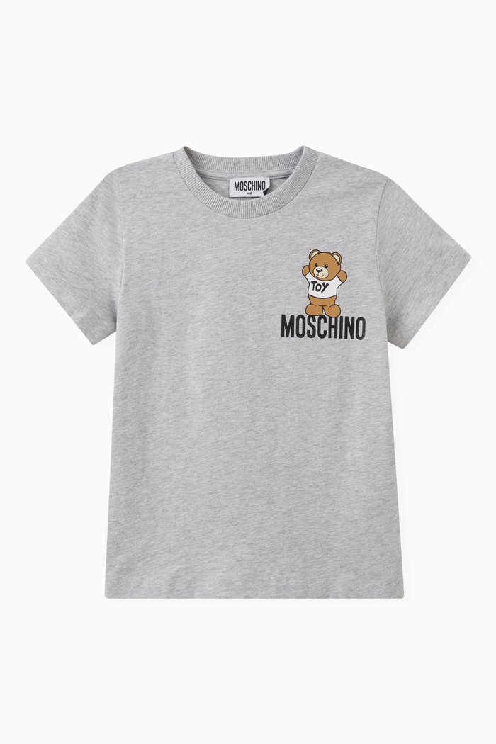 

Teddy Print T-shirt in Cotton, Grey