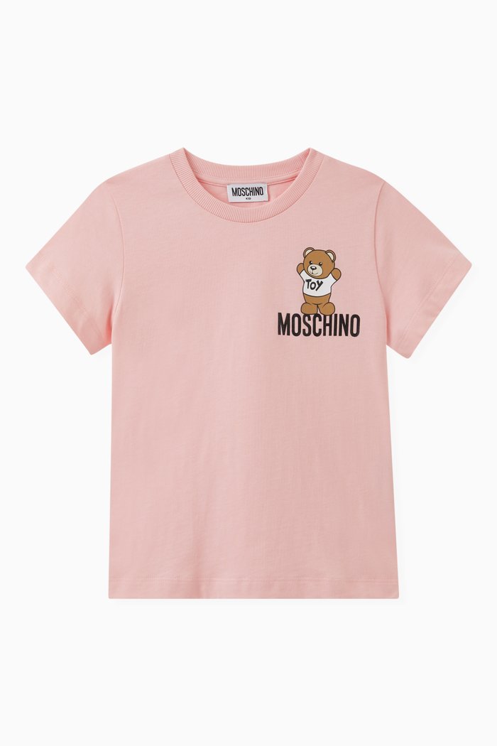 

Teddy Print T-shirt in Cotton, Pink