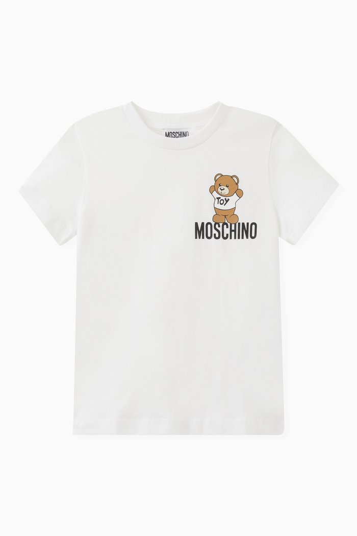 

Teddy Print T-shirt in Cotton, White