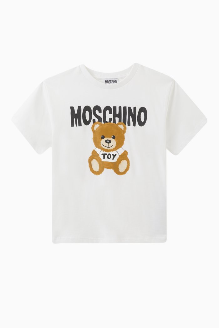 

Teddy Print T-shirt in Cotton, White