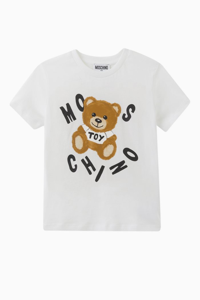 

Teddy Print T-shirt in Cotton, White