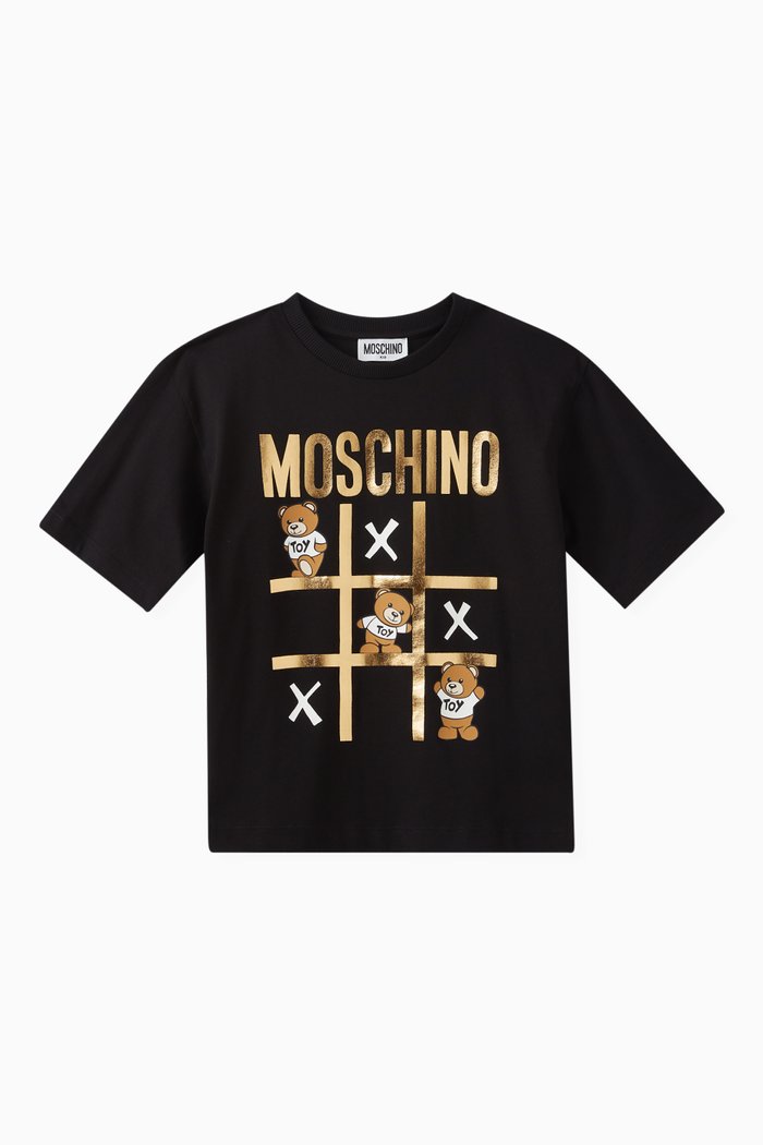 

Teddy Print T-shirt in Cotton, Black
