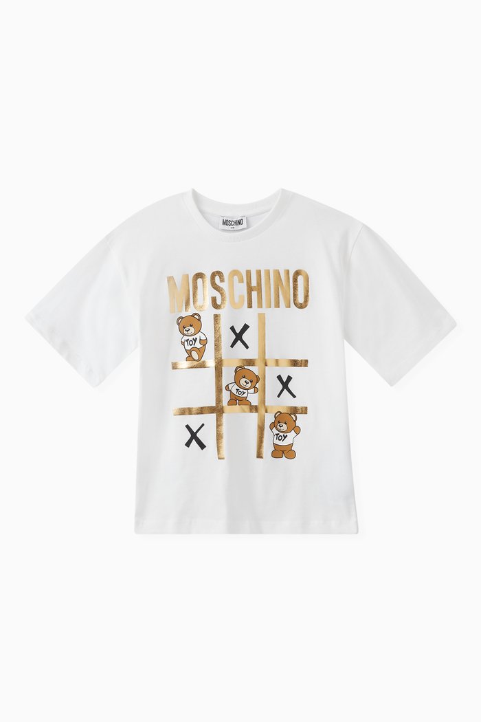 

Teddy Print T-shirt in Cotton, White
