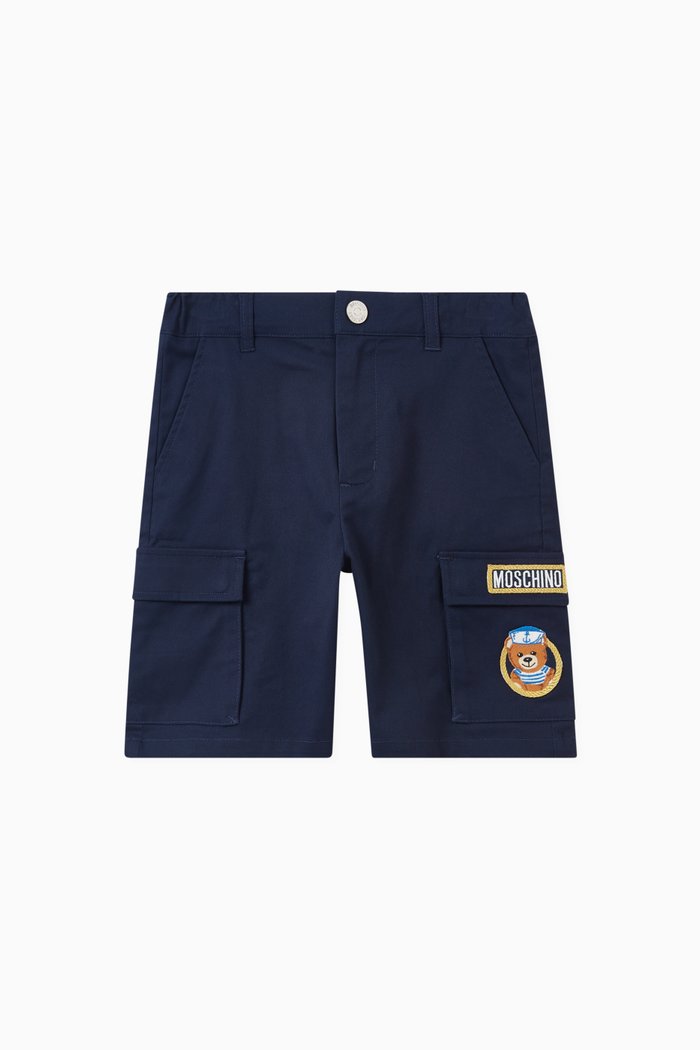 

Teddy Bear Cargo Shorts in Cotton, Blue