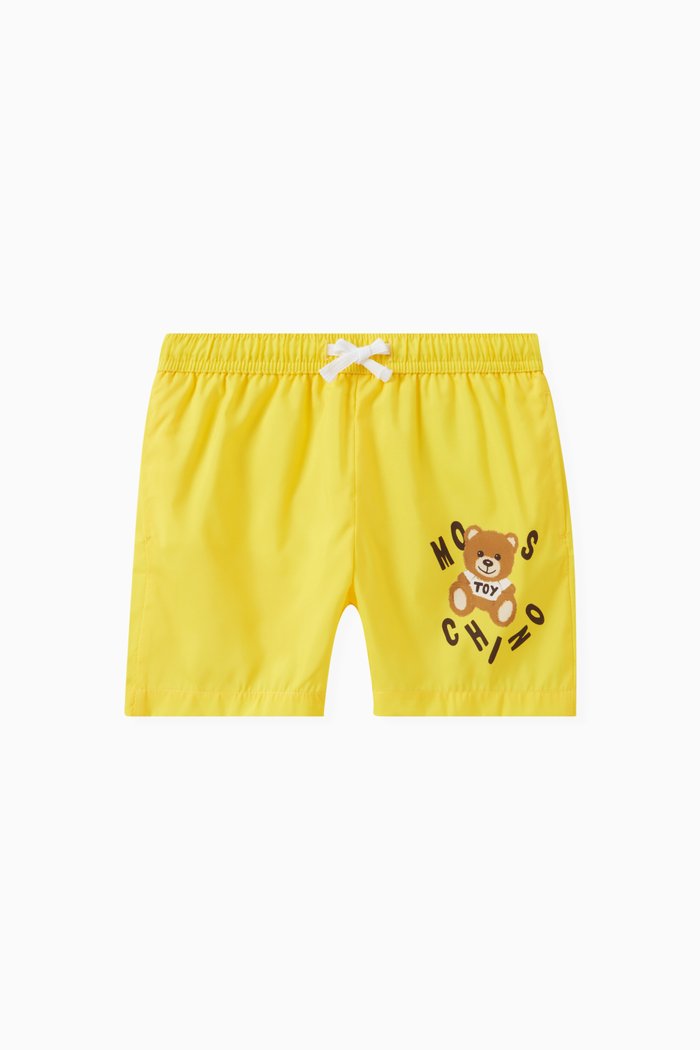 

Teddy Bear-print Swim Shorts in Polyester, Yellow