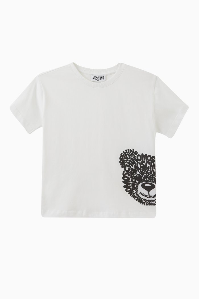 

Logo Teddy Bear Print T-shirt in Cotton, White