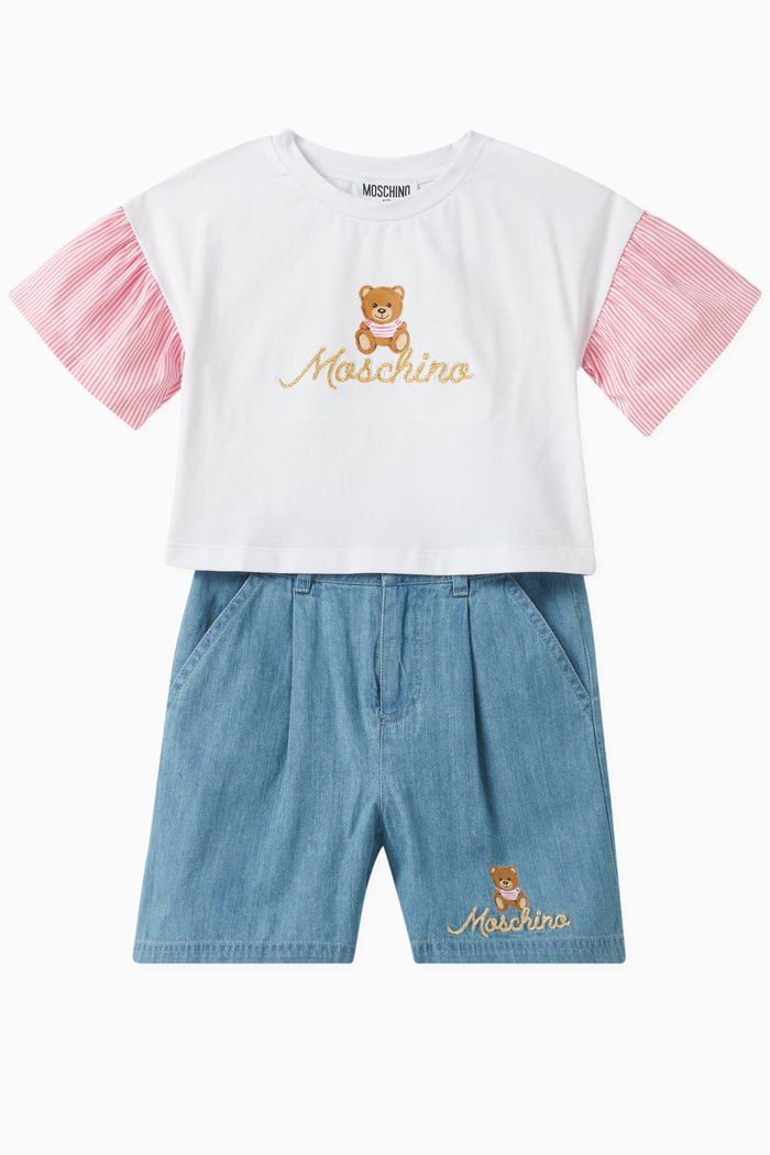 

Teddy Bear T-shirt and Shorts Set, White