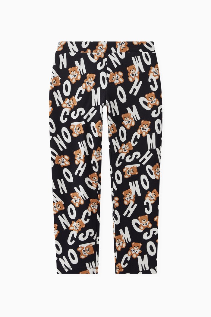 

Teddy Print Leggings in Cotton, Black