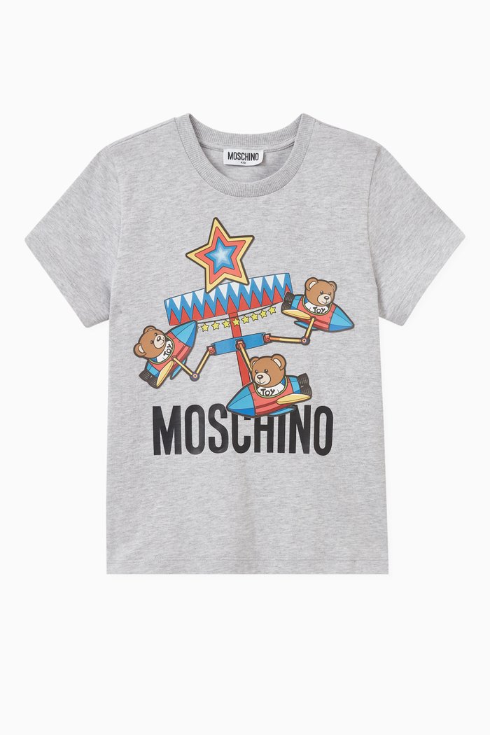 

Teddy Bear Plane T-shirt in Cotton, Grey