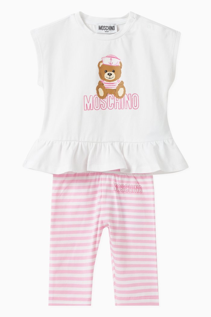 

Teddy Bear T-shirt and Leggings Set, White