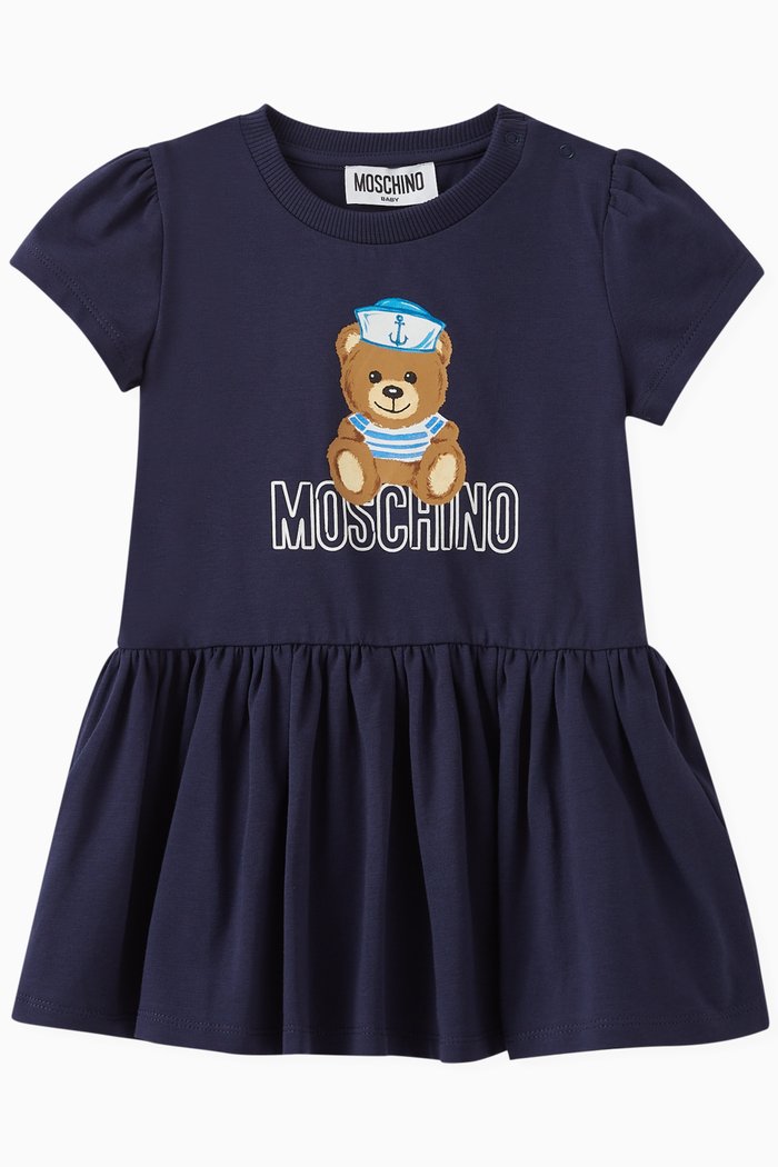 

Signature Teddy Dress in Cotton, Blue