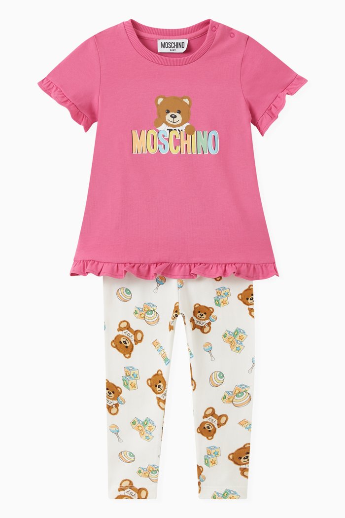 

T-shirt & Leggings Set in Stretch Cotton, Pink
