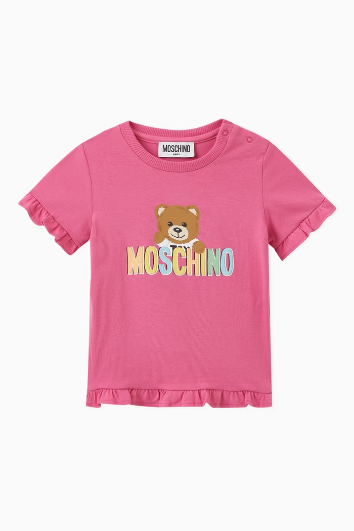 

Teddy Bear Logo T-shirt in Cotton, Pink