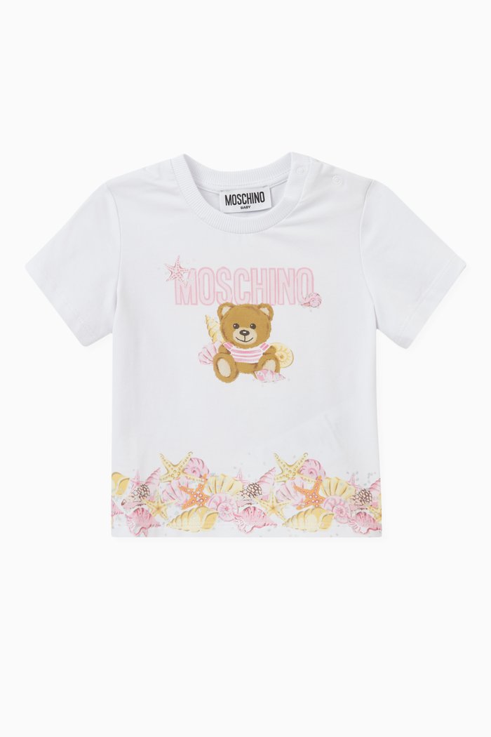 

Teddy Bear Print T-shirt in Cotton, White