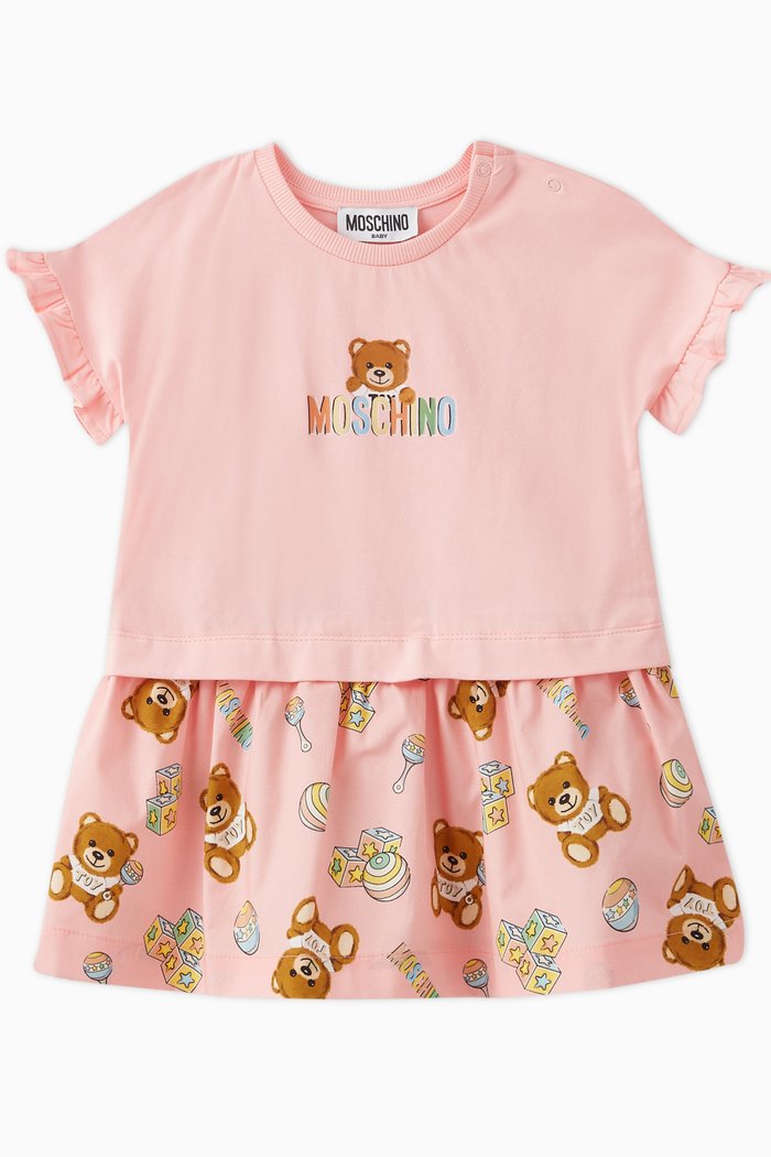 

Logo Print Dress and Bloomers, Set of Two, Pink