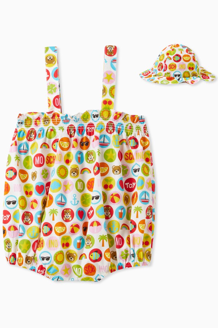 

Summer Print Romper and Hat Gift Set, Multicolour