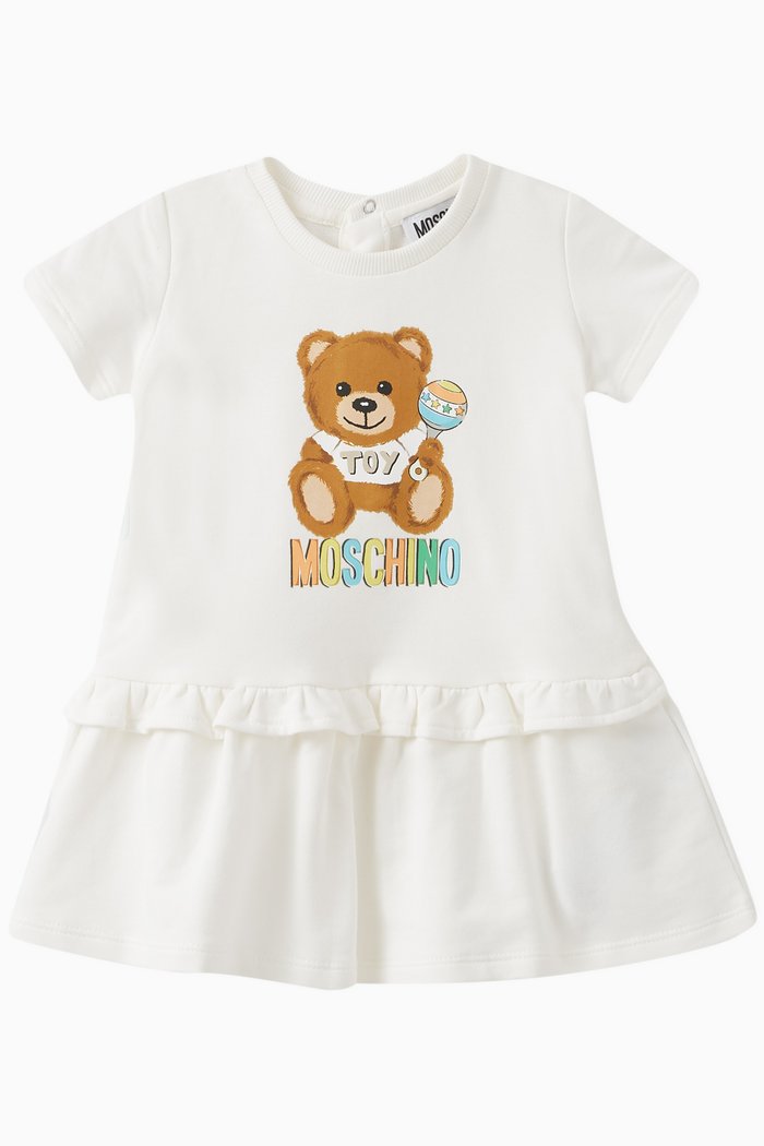 

Logo Print Dress in Cotton, Neutral