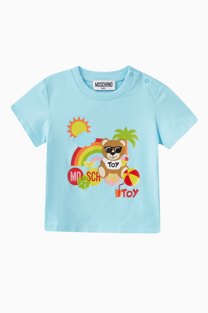 

Graphic Print T-shirt in Cotton, Blue