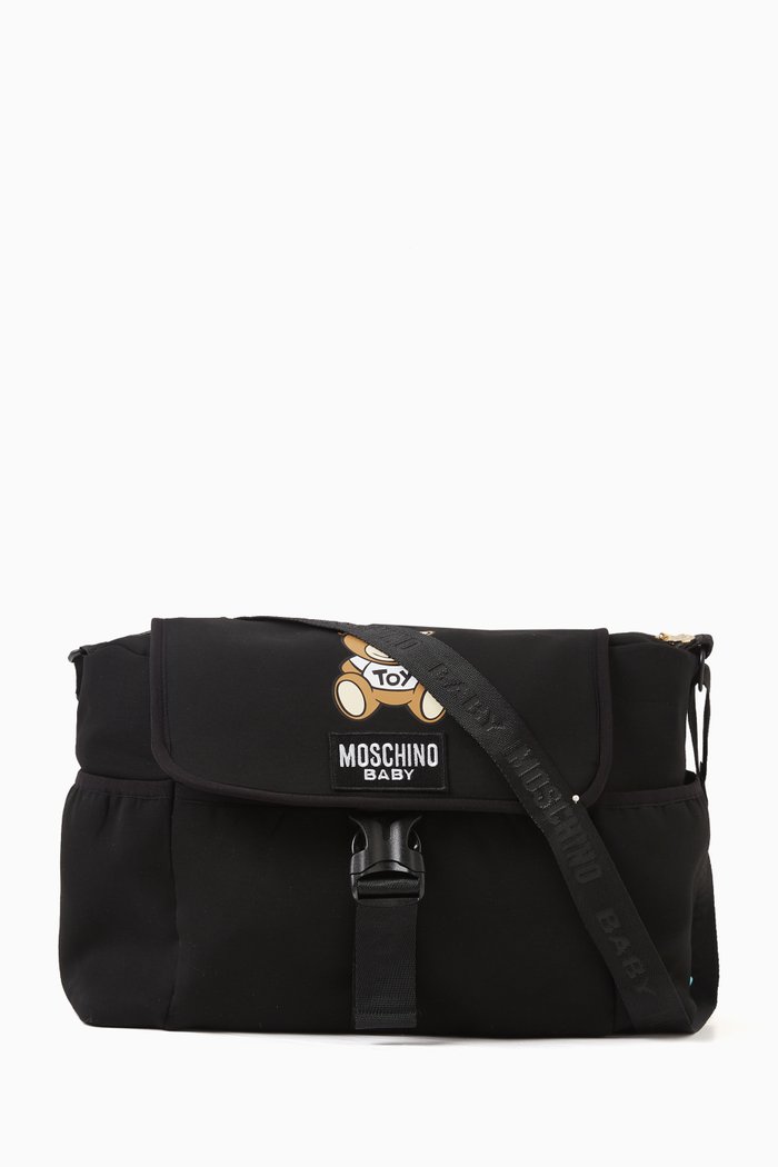 

Bear Logo Baby Changing Bag in Nylon, Black