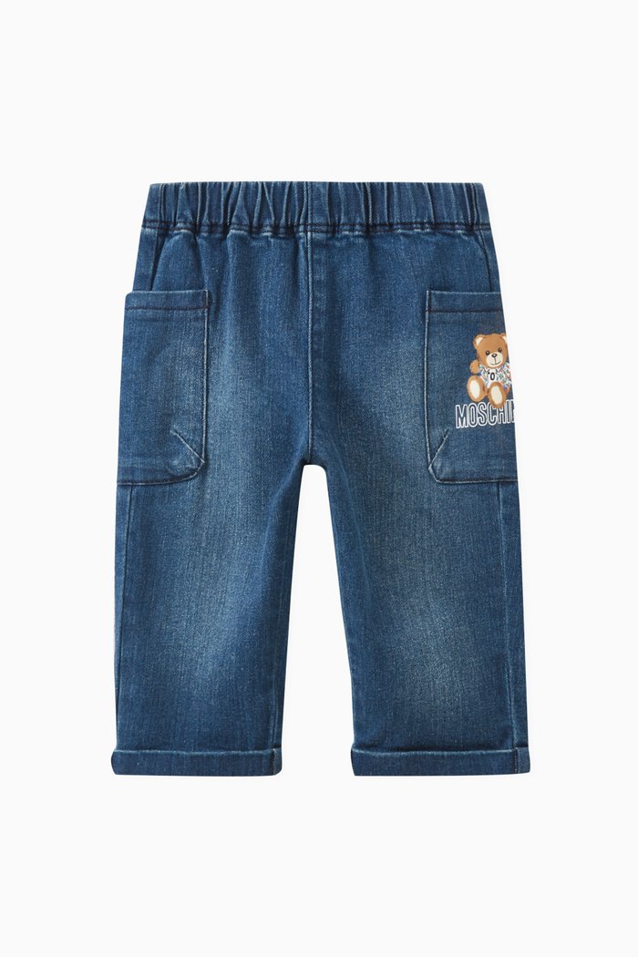 

Moschino Teddy Bear Jeans in Cotton, Blue