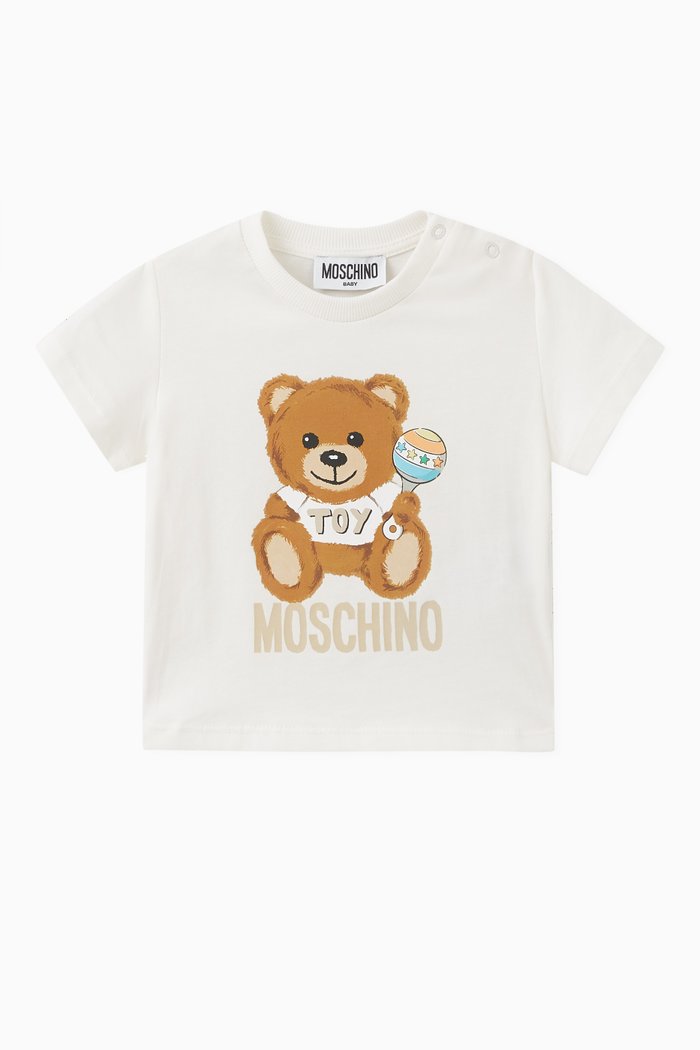 

Teddy Print T-shirt in Cotton, Neutral