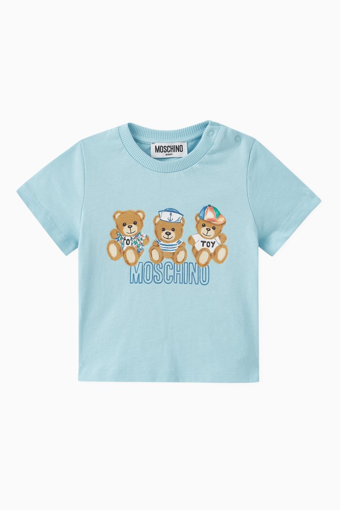 

Teddy Bear Logo T-shirt in Cotton, Blue