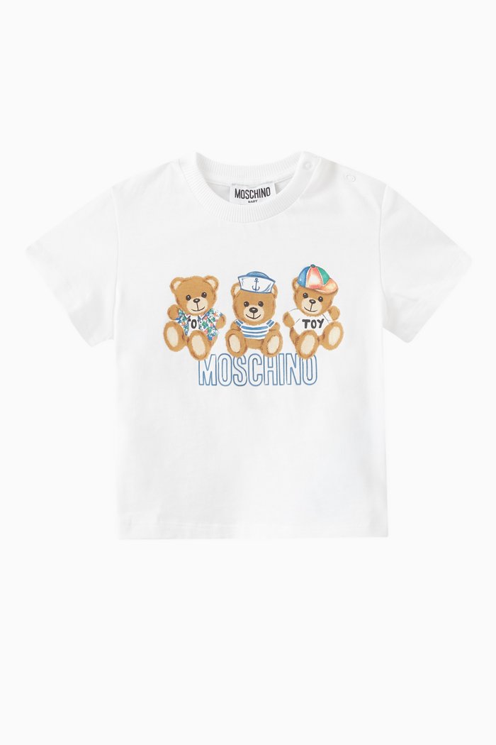 

Teddy Bear Logo T-shirt in Cotton, White