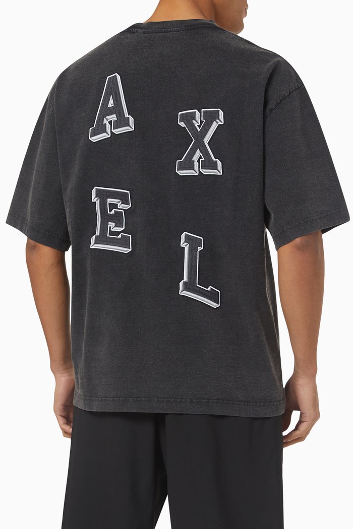 

Typo Embroidered T-Shirt in Organic Cotton Jersey, Black