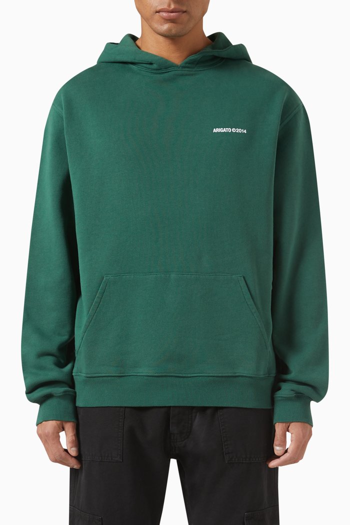 

Logo Print Hoodie in Organic Cotton, Green