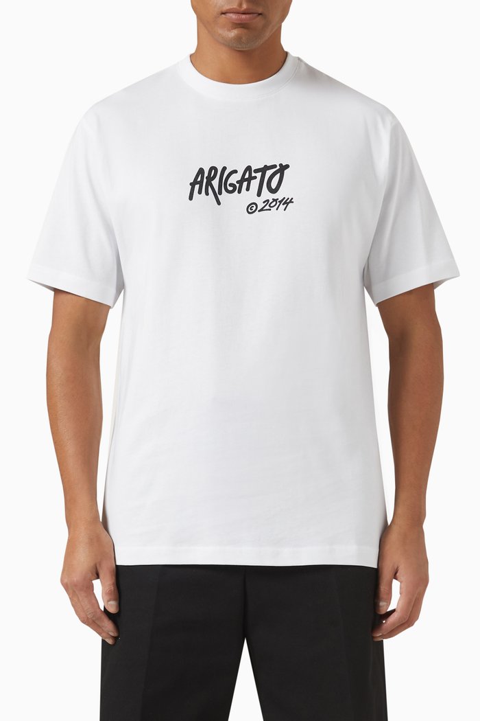 

Graphic Logo Print T-shirt in Organic Cotton, White
