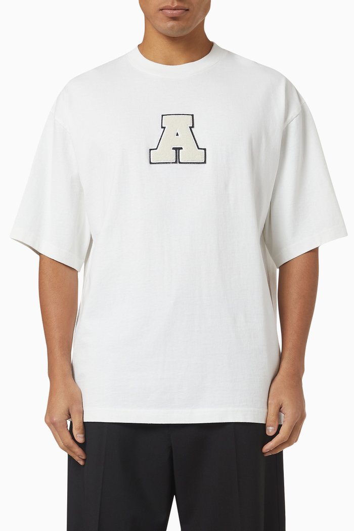 

College A T-shirt in Organic Cotton Jersey, White