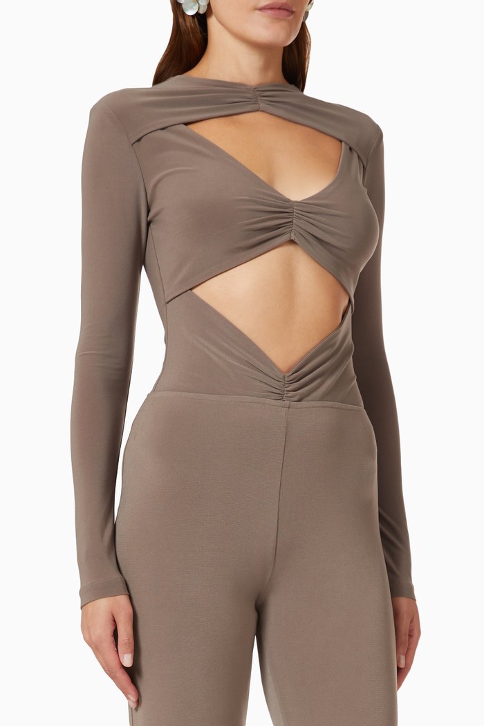 

Le Belle de Nuit Bodysuit in Stretch-jersey, Brown