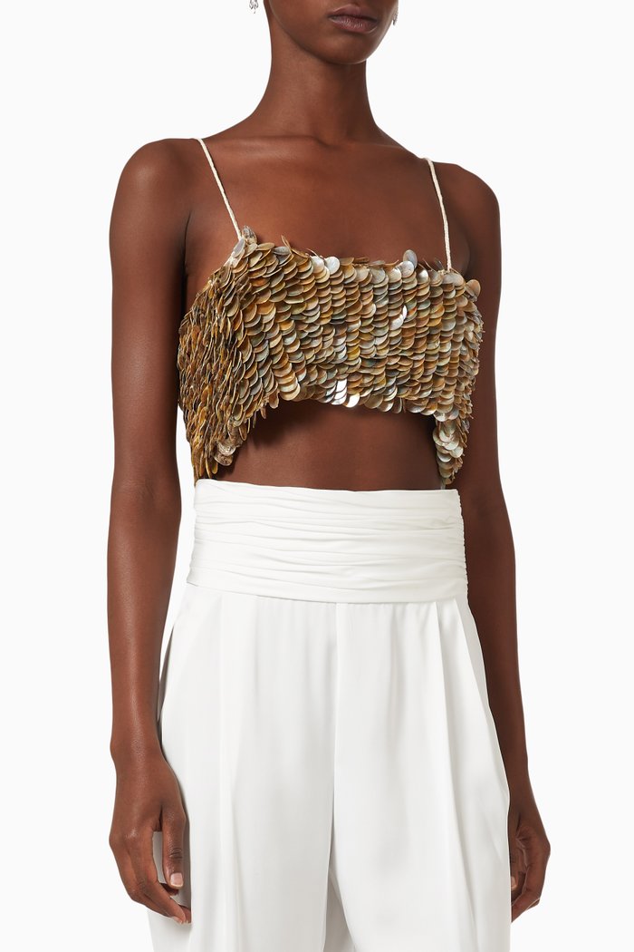 

La Cascade Top in Circular Shells, White