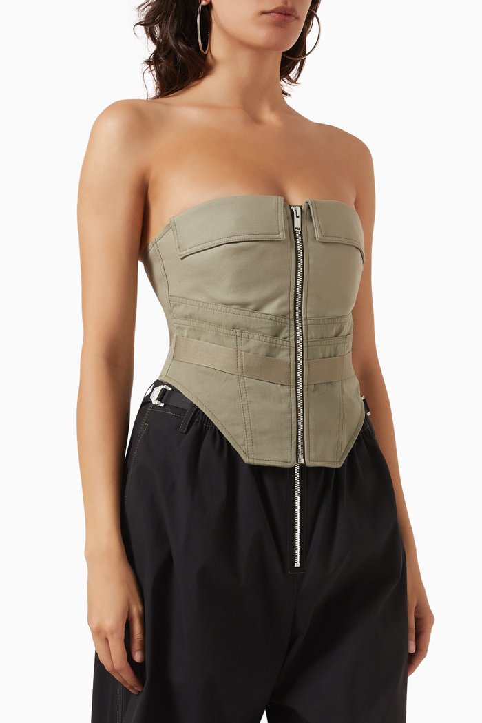 

Strapless Zip Corset in Organic-cotton, Neutral