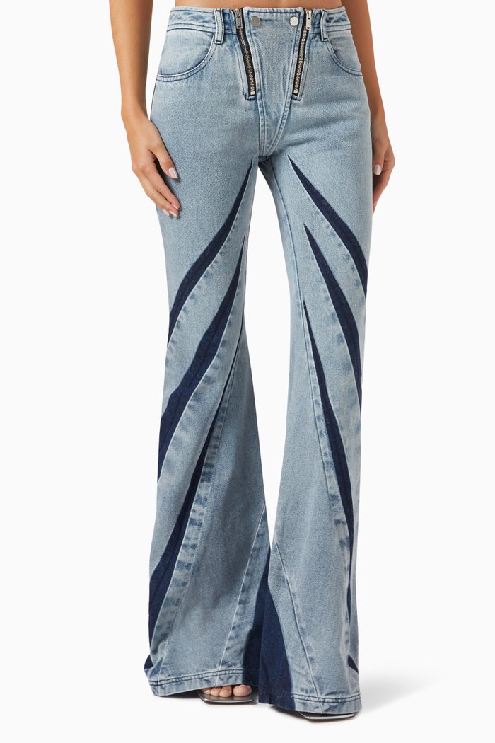 

Darted Low-waist Jeans in Denim, Blue