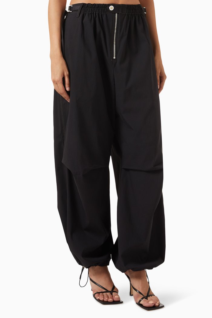 

Parachute Pants in Cotton-blend, Black